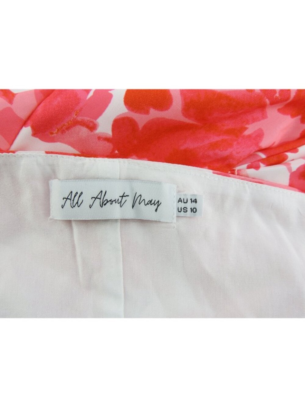 All About May Floral Halter Fit & Flare Dress Pink White Sz 10 Bold Floral - Picture 5 of 5